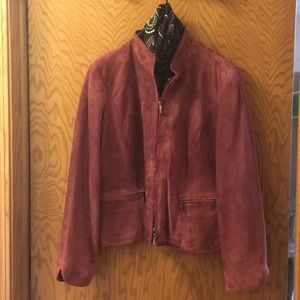 Suede jacket with matching scarf